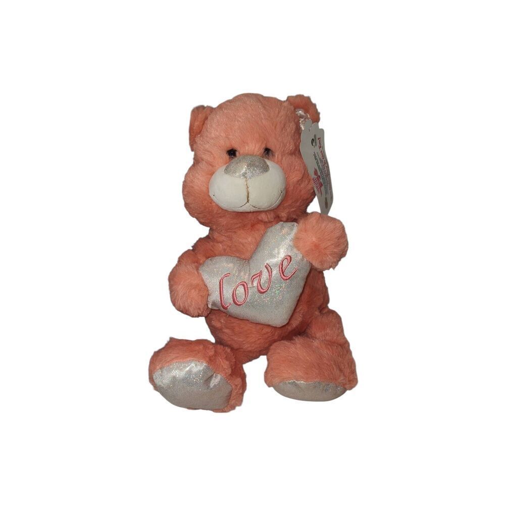Kellytoy Bear With Heart Love Stuffed Plush Soft Kelly Toy 15"  Valentines Sugar